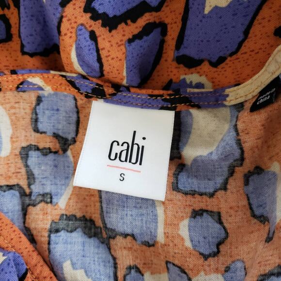CAbi Isla Animal Print Cami Button Front Orange Purple Viscose 5040 Small - Picture 8 of 10
